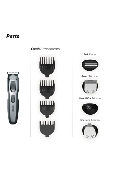 Zln3857 | Tıraş Makinesi Saç Sakal |Erkek Bakım Seti | Hermes | Paslanmaz Çelik - Resim 5