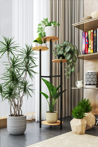 Retodesign 4 Yuvarlak Raflı Çiçeklik 1480 - Resim 4