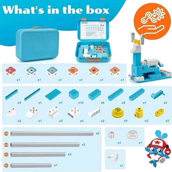 WhalesBot Çocuklar İçin A3 Kodlama Robotu, Çoklu Sensör Kodlama Bloğu +3 Yaş - Resim 3