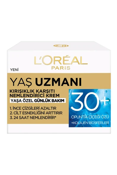 L'Oréal Paris Yaş Uzmanı 30+ İnce Çizgi Görünümünü Azaltan & Cilde Canlı Görünüm Veren, Kırşıklık Karşıtı Krem 50ml - Resim 2