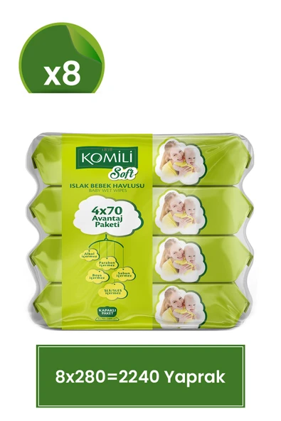 Komili Soft Islak Havlu - 4 x 70 x 8 - 2240 Yaprak ürün görseli
