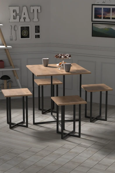 Retodesign 4 Kişilik Kare Masa Takımı Atlantik Çam 1680 - Resim 2