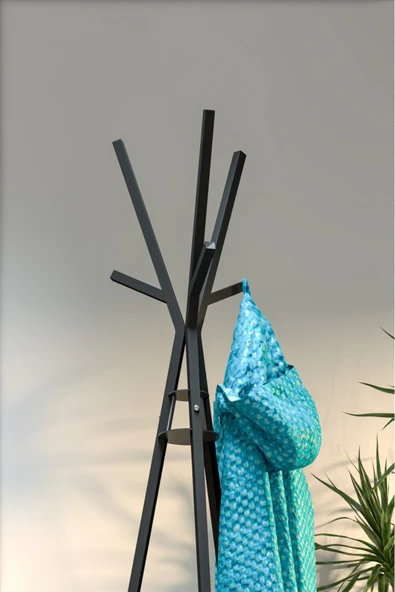 Retodesign Zambak Askı ,3 Ayaklı Askı , Portmanto Askılık Siyah 2046S - Resim 2