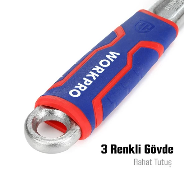 WORKPRO WP272012 250mm Cr-V Profesyonel Kurbağacık Anahtar - Resim 3