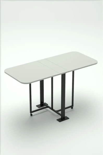 Retodesign EFES BEYAZ KATLANIR MASA. MUTFAK MASASI, YEMEK MASASI, - Resim 4