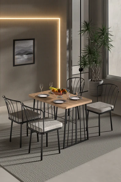 Retodesign Minderli Star Masa ve 4 Adet Güneş Sandalyeli Takım ürün görseli 1