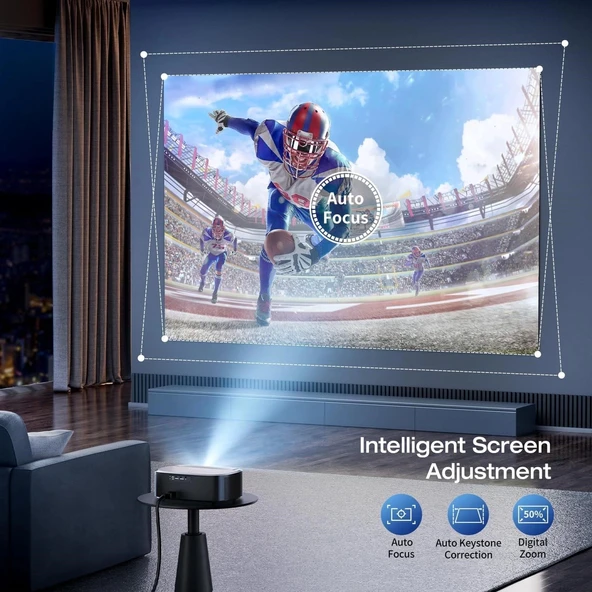 Elephas Wifi ve Bluetooth özellikli 4K Projektör - Açık Hava Film Projektörü - Resim 4