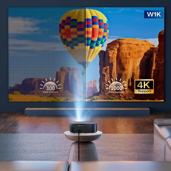 Elephas Wifi ve Bluetooth özellikli 4K Projektör - Açık Hava Film Projektörü - Resim 3