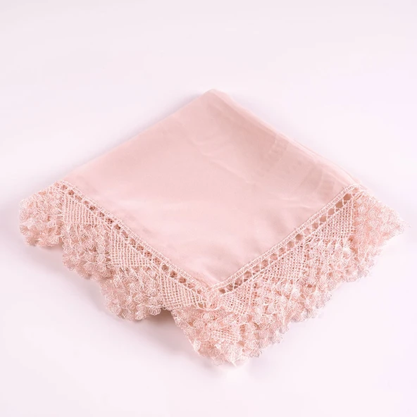 İğne Oyalı Şal (Namaz Örtüsü, 144x68 cm. Pembe) ürün görseli