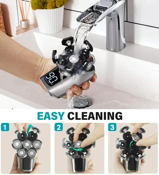 Gisaae Geliştirilmiş 7D Baş Tıraş Makineleri - Kel Erkekler İçin - Resim 4