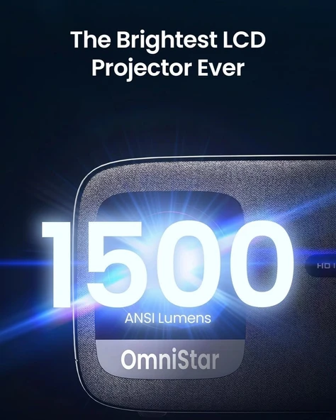 OmniStar L80 4K Projektör WiFi ve Bluetooth, 1500 ANSI Lümen Yerel 1080P - Resim 2