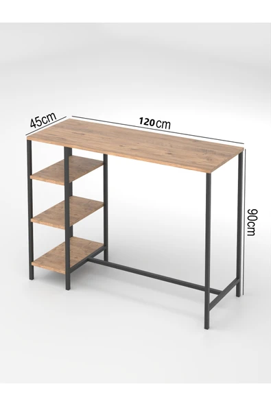 Retodesign RETODESİGN ÇAM 120/45 RAFLI BAR MASASI 2058A - Resim 2