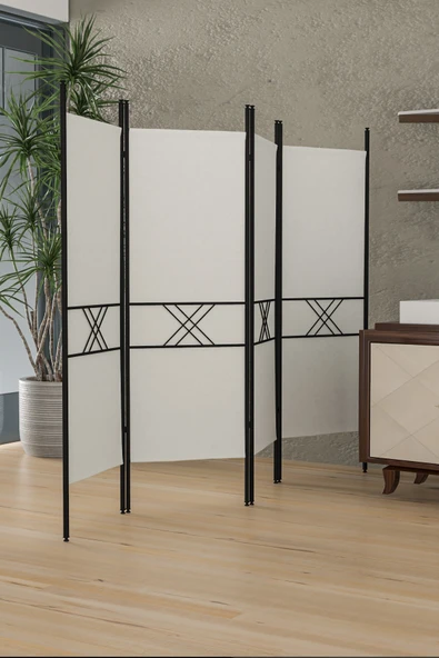 Retodesign 4 KANATLI BEYAZ PARAVAN 1444B ürün görseli