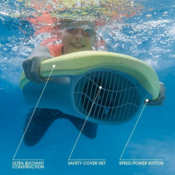 Asiwo Yüzme Eğitim Kickboard, Elektrikli, 3 Hızlı, Yüzme Havuz Tahtası - Sarı - Resim 3