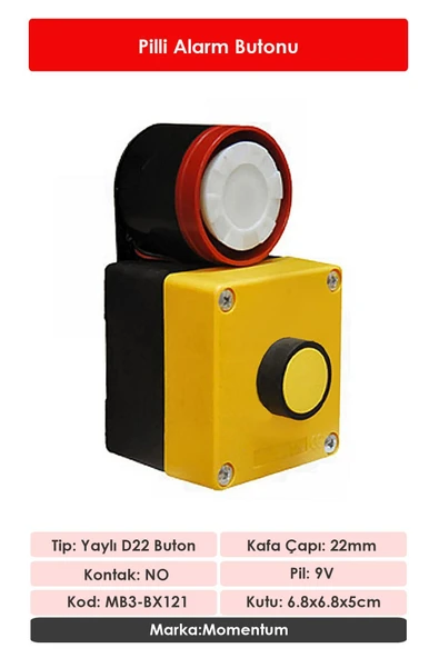 Impact Kutulu Pilli Alarm MB3-BX121 - Resim 2