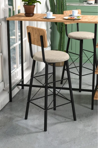 Retodesign İMAJ BAR SANDALYE MİNDERLİ BEYAZ 3652 - Resim 2