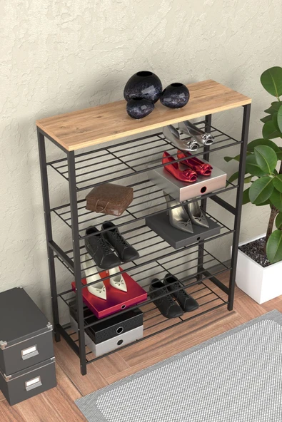 Retodesign 6 Katlı Ayakkabılık- Banyo Rafı -çok Amaçlı Raf 1891 - Resim 4