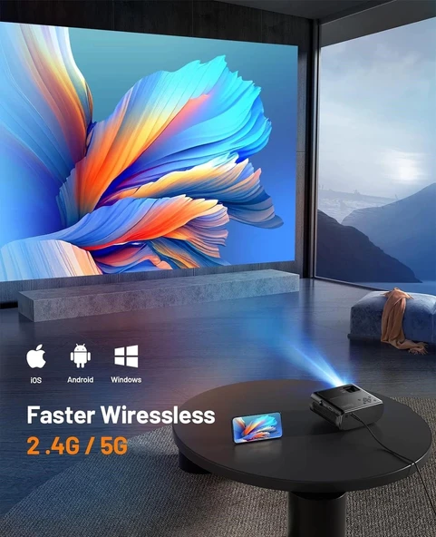 Elephas Mini Projektör Üçayak ve Taşıma Çantası, Full HD 1080P Destekli - Resim 2