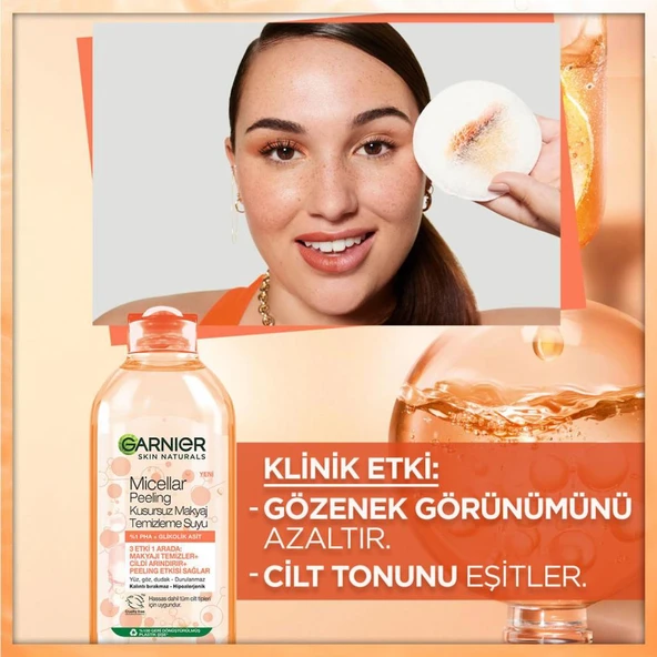 Garnier Micellar Peeling Kusursuz Makyaj Temizleme Suyu 400 ml - Resim 2