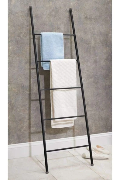 Retodesign Merdiven Havlu Rafı Siyah 1880 - Resim 2