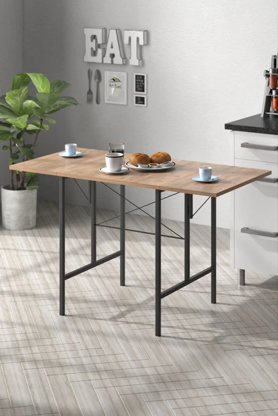 Retodesign RETODESİGN YILDIZ KATLANIR MUTFAK MASASI . KATLANIR MASA 1625 - Resim 3