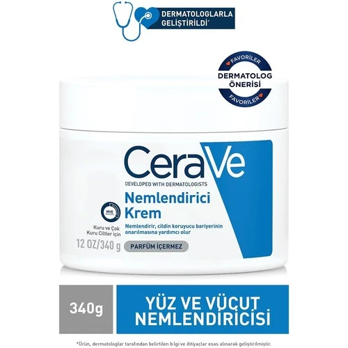 Cerave Kuru Ciltler Için Hyalüronik Asitli Su Bazlı Yağsız Nemlendirici Yüz Bakım Kremi 340 gr ürün görseli
