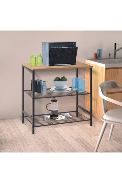 Retodesign Atlantik Çam Çok Amaçlı Raf , Mutfak Bangosu .kahve Köşesi Masası 1700a ürün görseli