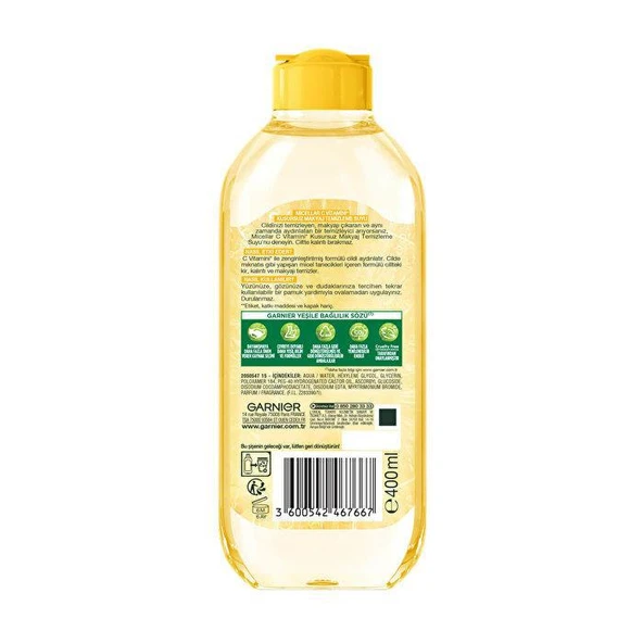 Garnier Micellar C Vitamini Kusursuz Makyaj Temizleme Suyu 400 ml - Resim 3
