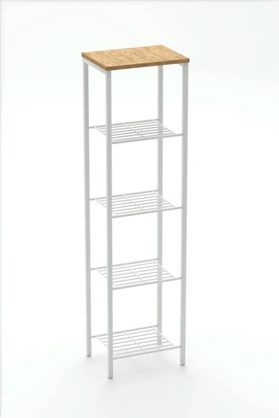 Retodesign RETODESİGN BEYAZ 40 CM ÇOK AMAÇLI RAF, MUTFAK RAFI , BANYO DÜZENLEYİCİ RAF 1893B - Resim 5