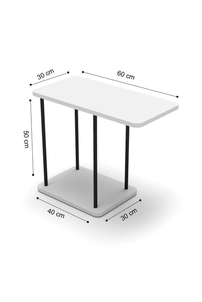 Retodesign ÇAM DİKDÖRTGEN YAN SEHPA 1615 - Resim 2