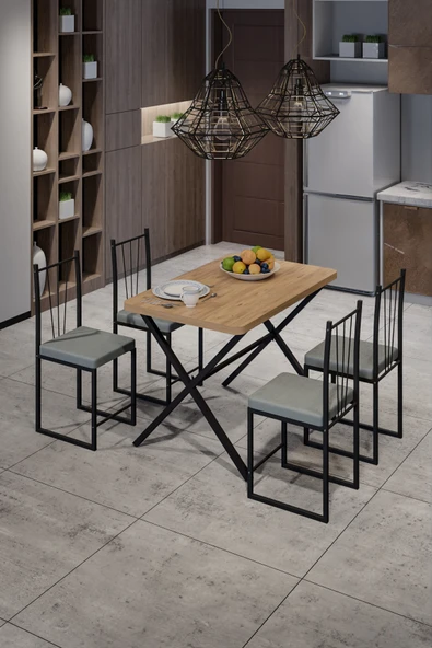 Retodesign X masa 4 Kişilik Yemek Masası Takımı ürün görseli