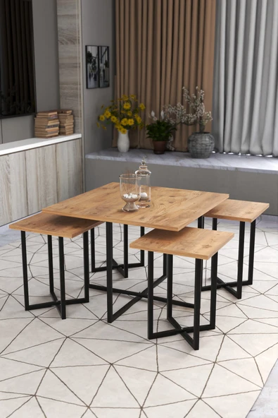 Retodesign Açelya Kare Orta Sehpa Ve 4 Zigon Sehpalı Takım 5005 ürün görseli