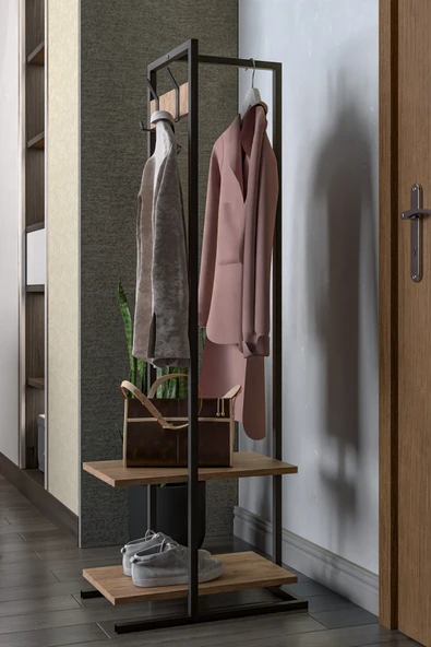 Retodesign Raflı Elbise Askısı Minik Portmanto - Resim 3