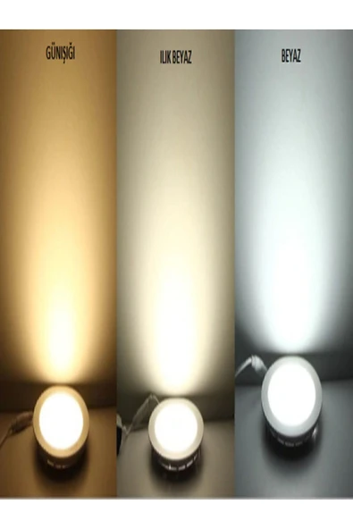 VOVO 7 Watt 3 Renk Led Spot Gold Kasa Beyaz + Günışığı + Ilık Beyaz 3ü 1 Arada - Resim 3