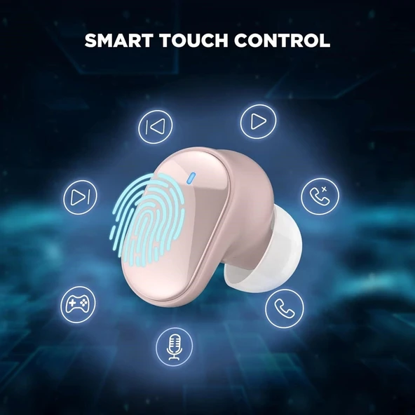 HTC True Kablosuz Kulaklıklar - Bluetooth 5.3, Kulak İçi Kulaklık - Pembe - Resim 3