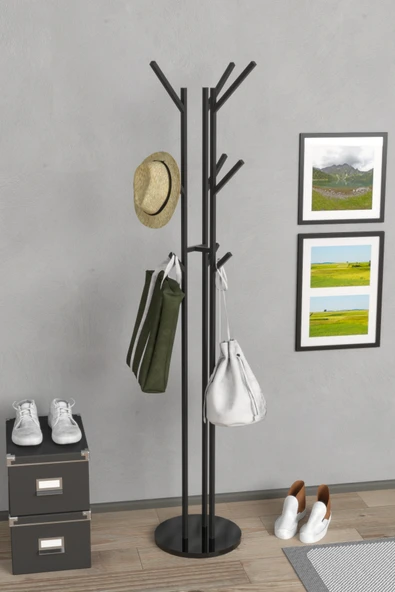 Retodesign RETODESİGN 9 ASKILI METAL ELBİSE ASKISI, PORTMANTO ASKISI, ANTRE AYAKLI ASKI 5111 ürün görseli