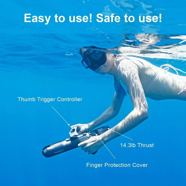 Waydoo Subnado Sualtı Scooterı, Başparmak Kontrollü Deniz Scooterı - Siyah - Resim 4