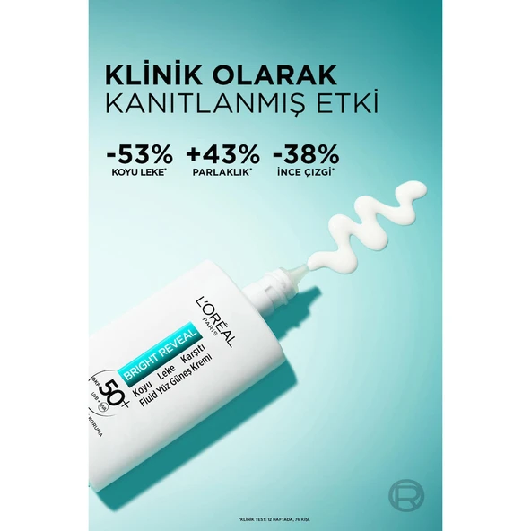 L'Oréal Paris Bright Reveal Spf 50+ Koyu Leke Karşıtı Fluid Günlük Yüz Güneş Kremi 50 ml - Resim 2