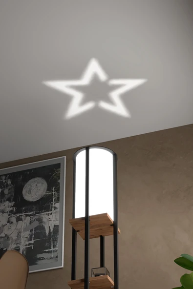 Retodesign YILDIZLI RAFLI KİTAPLIKLI ATLANTİK ÇAM LAMBADER 4001A - Resim 5