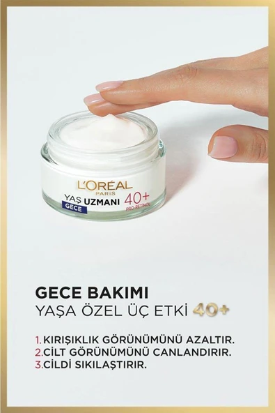 L'Oréal Paris Yaş Uzmanı 40+ Kırışıklık Karşıtı Sıkılaştırıcı Gece Kremi - Resim 4