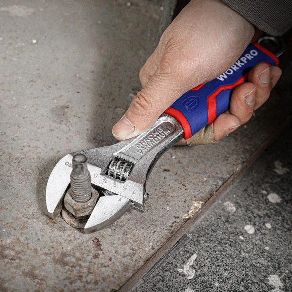WORKPRO WP272012 250mm Cr-V Profesyonel Kurbağacık Anahtar - Resim 6