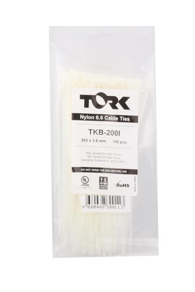 TORK Trk-100-2,5mm Beyaz 100lü Kablo Bağı ürün görseli