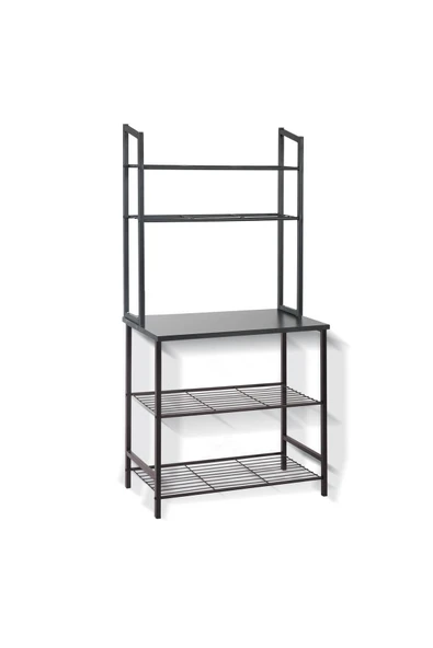 Retodesign Siyah Raflı Mutfak Bangosu , Çok Amaçlı Raf .kahve Köşesi Masası 1750s - Resim 2