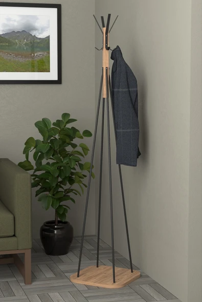 Retodesign Portmanto Askı Ayaklı Elbise Askısı Fortmanto Askılık 1799A - Resim 3