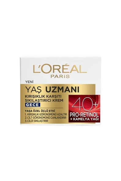 L'Oréal Paris Yaş Uzmanı 40+ Kırışıklık Karşıtı Sıkılaştırıcı Gece Kremi - Resim 2
