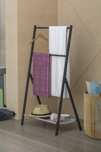 Retodesign RETODESİGN A KATLANIR SİYAH  HAVLU ASKISI, HAVLU  RAFI 1840 ürün görseli