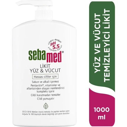 Sebamed Yüz ve Vücut Temizleyici Likit 1000ML (2 Li Set) - Resim 3
