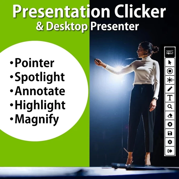 Swiftpoint TracPoint Kablosuz Seyahat Mouse ve Sunum Tıklayıcısı - Resim 3