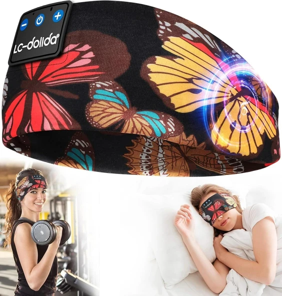 LC-dolida Uyku Maskesi - Kablosuz Kulaklıklar - Bluetooth 5.2 - Sanatsal Kelebek ürün görseli 1