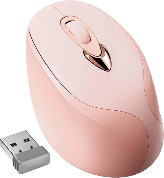 Gamextrem 2.4G USB Şarj Edilebilir Kablosuz Mouse, Sessiz Tıklama - Pembe ürün görseli 1
